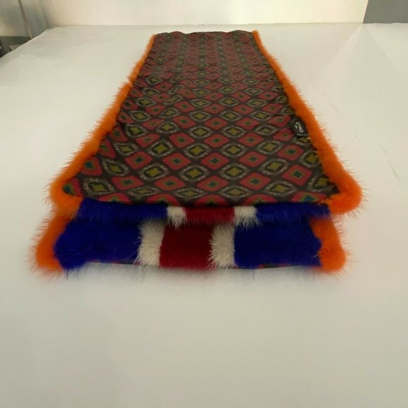 $5k RARE! ETRO Genuine Dyed Mink and Silk SHAWL WRAP STOLE SCARF 58" X 10" - Picture 8 of 9